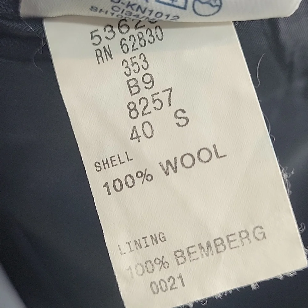 Lands End Navy Blue Wool Sport Coat 40 Short